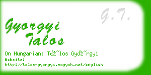 gyorgyi talos business card